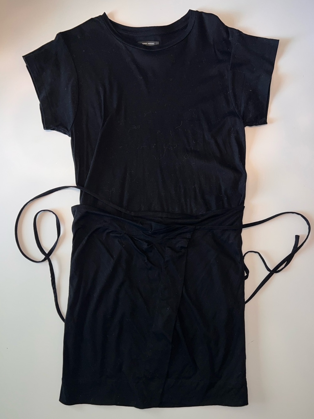 Isabel Marant black wrap jersey dress